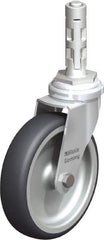 Blickle - 4" Diam x 63/64" Wide x 4-7/8" OAH Metal Expander Mount Swivel Caster - Rubber Elastomer (TPE), 154 Lb Capacity, Plain Bore Bearing, Metal Expander Stem - Americas Industrial Supply