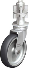 Blickle - 4" Diam x 63/64" Wide x 4-7/8" OAH Metal Expander Mount Swivel Caster - Rubber Elastomer (TPE), 154 Lb Capacity, Plain Bore Bearing, Metal Expander Stem - Americas Industrial Supply