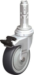 Blickle - 3" Diam x 63/64" Wide x 4" OAH Metal Expander Mount Swivel Caster with Brake - Rubber Elastomer (TPE), 165 Lb Capacity, Ball Bearing, Metal Expander Stem - Americas Industrial Supply