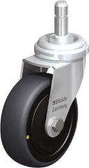 Blickle - 3" Diam x 63/64" Wide x 3-27/32" OAH Stem Mount Swivel Caster - Rubber Elastomer (TPE), 110 Lb Capacity, Ball Bearing, Friction Stem - Americas Industrial Supply
