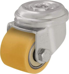 Blickle - 1-1/2" Diam x 1-1/16" Wide x 2" OAH Hollow Kingpin Mount Swivel Caster - Polyurethane-Elastomer Blickle Extrathane, 220 Lb Capacity, Ball Bearing, Hollow Kingpin Stem - Americas Industrial Supply