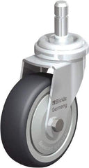 Blickle - 3" Diam x 63/64" Wide x 3-55/64" OAH Stem Mount Swivel Caster - Rubber Elastomer (TPE), 165 Lb Capacity, Ball Bearing, Friction Stem - Americas Industrial Supply