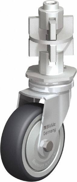Blickle - 3" Diam x 63/64" Wide x 4" OAH Metal Expander Mount Swivel Caster - Rubber Elastomer (TPE), 165 Lb Capacity, Ball Bearing, Metal Expander Stem - Americas Industrial Supply
