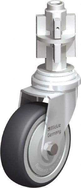 Blickle - 3" Diam x 63/64" Wide x 4" OAH Metal Expander Mount Swivel Caster - Rubber Elastomer (TPE), 165 Lb Capacity, Ball Bearing, Metal Expander Stem - Americas Industrial Supply