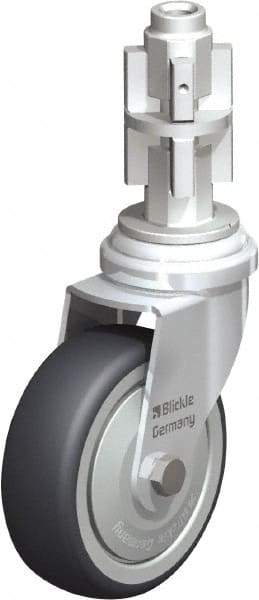 Blickle - 3" Diam x 63/64" Wide x 4" OAH Metal Expander Mount Swivel Caster - Rubber Elastomer (TPE), 165 Lb Capacity, Ball Bearing, Metal Expander Stem - Americas Industrial Supply