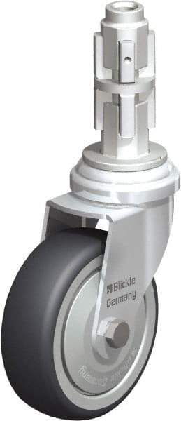 Blickle - 3" Diam x 63/64" Wide x 4" OAH Metal Expander Mount Swivel Caster - Rubber Elastomer (TPE), 165 Lb Capacity, Ball Bearing, Metal Expander Stem - Americas Industrial Supply