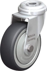 Blickle - 3" Diam x 63/64" Wide x 3-27/32" OAH Hollow Kingpin Mount Swivel Caster - Rubber Elastomer (TPE), 165 Lb Capacity, Ball Bearing, Hollow Kingpin Stem - Americas Industrial Supply