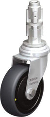 Blickle - 3" Diam x 63/64" Wide x 4" OAH Metal Expander Mount Swivel Caster - Rubber Elastomer (TPE), 110 Lb Capacity, Ball Bearing, Metal Expander Stem - Americas Industrial Supply