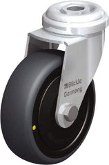 Blickle - 3" Diam x 63/64" Wide x 3-27/32" OAH Hollow Kingpin Mount Swivel Caster - Rubber Elastomer (TPE), 110 Lb Capacity, Ball Bearing, Hollow Kingpin Stem - Americas Industrial Supply
