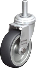 Blickle - 3" Diam x 63/64" Wide x 3-27/32" OAH Stem Mount Swivel Caster - Rubber Elastomer (TPE), 165 Lb Capacity, Plain Bore Bearing, 3/8 x 1-13/16" Threaded Stem - Americas Industrial Supply