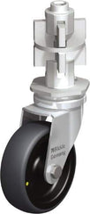 Blickle - 3" Diam x 63/64" Wide x 4" OAH Metal Expander Mount Swivel Caster - Rubber Elastomer (TPE), 110 Lb Capacity, Plain Bore Bearing, Metal Expander Stem - Americas Industrial Supply