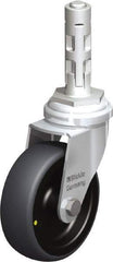Blickle - 3" Diam x 63/64" Wide x 4" OAH Metal Expander Mount Swivel Caster - Rubber Elastomer (TPE), 110 Lb Capacity, Plain Bore Bearing, Metal Expander Stem - Americas Industrial Supply