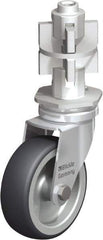 Blickle - 3" Diam x 63/64" Wide x 4" OAH Metal Expander Mount Swivel Caster - Rubber Elastomer (TPE), 165 Lb Capacity, Plain Bore Bearing, Metal Expander Stem - Americas Industrial Supply
