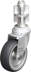 Blickle - 3" Diam x 63/64" Wide x 4" OAH Metal Expander Mount Swivel Caster - Rubber Elastomer (TPE), 165 Lb Capacity, Plain Bore Bearing, Metal Expander Stem - Americas Industrial Supply