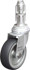 Blickle - 3" Diam x 63/64" Wide x 4" OAH Metal Expander Mount Swivel Caster - Rubber Elastomer (TPE), 165 Lb Capacity, Plain Bore Bearing, Metal Expander Stem - Americas Industrial Supply