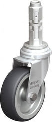 Blickle - 3" Diam x 63/64" Wide x 4" OAH Metal Expander Mount Swivel Caster - Rubber Elastomer (TPE), 165 Lb Capacity, Plain Bore Bearing, Metal Expander Stem - Americas Industrial Supply