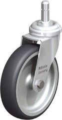 Blickle - 4" Diam x 63/64" Wide x 4-49/64" OAH Stem Mount Swivel Caster - Rubber Elastomer (TPE), 154 Lb Capacity, Plain Bore Bearing, Friction Stem - Americas Industrial Supply