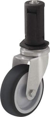 Blickle - 3" Diam x 63/64" Wide x 4" OAH Stem Mount Swivel Caster - Rubber Elastomer (TPE), 165 Lb Capacity, Plain Bore Bearing, Round Stem - Americas Industrial Supply
