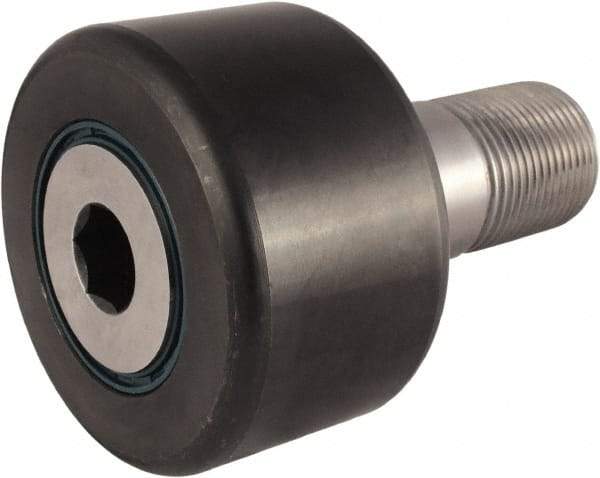 RBC Bearings - 4" Roller Diam x 2-1/4" Width, 1-1/2" Stud Diam x 3-1/2" Length, Crowned Sealed Stud Cam Follower with Hex - Carbon Steel, 1-1/2" Thread Length, 1-1/2-12 Thread, 5.781" OAL, 45,600 Lb Dynamic Cap, 68,000 Lb Static Cap - Americas Industrial Supply