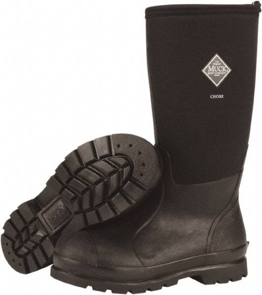 Honeywell - Men's Size 9 Wide Width Reinforced Knee Boot - Black, Neoprene Upper, Rubber Outsole, 16" High, Pull-On - Americas Industrial Supply
