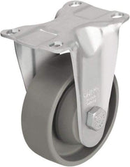 Blickle - 3-1/2" Diam x 1-1/4" Wide x 4-11/16" OAH Top Plate Mount Rigid Caster - Impact-Resistant Nylon, 400 Lb Capacity, Ball Bearing, 3-5/8 x 2-1/2" Plate - Americas Industrial Supply