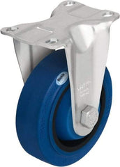 Blickle - 4" Diam x 1-3/8" Wide x 5-1/8" OAH Top Plate Mount Rigid Caster - Solid Rubber, 400 Lb Capacity, Ball Bearing, 3-5/8 x 2-1/2" Plate - Americas Industrial Supply