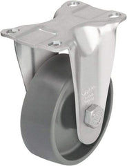 Blickle - 3-1/2" Diam x 1-1/4" Wide x 4-11/16" OAH Top Plate Mount Rigid Caster - Impact-Resistant Nylon, 400 Lb Capacity, Plain Bore Bearing, 3-5/8 x 2-1/2" Plate - Americas Industrial Supply