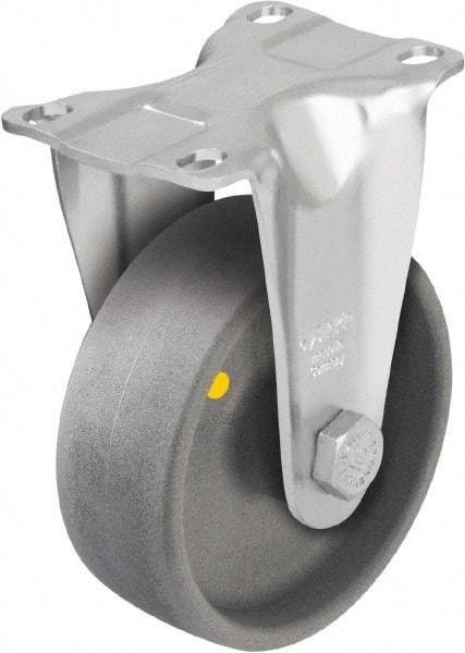 Blickle - 5" Diam x 1-9/16" Wide x 6-1/8" OAH Top Plate Mount Rigid Caster - Impact-Resistant Nylon, 400 Lb Capacity, Plain Bore Bearing, 3-5/8 x 2-1/2" Plate - Americas Industrial Supply