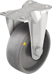 Blickle - 5" Diam x 1-9/16" Wide x 6-1/8" OAH Top Plate Mount Rigid Caster - Impact-Resistant Nylon, 400 Lb Capacity, Plain Bore Bearing, 3-5/8 x 2-1/2" Plate - Americas Industrial Supply