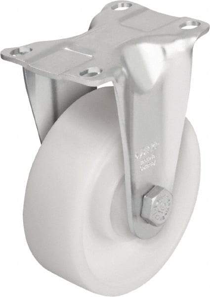 Blickle - 5" Diam x 1-9/16" Wide x 6-1/8" OAH Top Plate Mount Rigid Caster - Impact-Resistant Nylon, 400 Lb Capacity, Ball Bearing, 3-5/8 x 2-1/2" Plate - Americas Industrial Supply