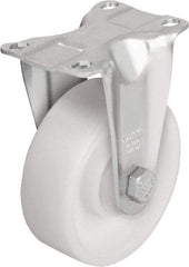 Blickle - 4" Diam x 1-7/16" Wide x 5-1/8" OAH Top Plate Mount Rigid Caster - Impact-Resistant Nylon, 400 Lb Capacity, Ball Bearing, 3-5/8 x 2-1/2" Plate - Americas Industrial Supply