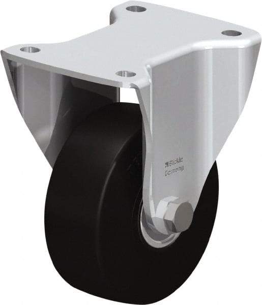 Blickle - 5" Diam x 1-31/32" Wide x 6-11/16" OAH Top Plate Mount Rigid Caster - Solid Rubber, 704 Lb Capacity, Ball Bearing, 5-1/2 x 4-3/8" Plate - Americas Industrial Supply