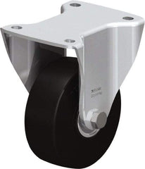 Blickle - 5" Diam x 1-31/32" Wide x 6-11/16" OAH Top Plate Mount Rigid Caster - Solid Rubber, 704 Lb Capacity, Ball Bearing, 5-1/2 x 4-3/8" Plate - Americas Industrial Supply