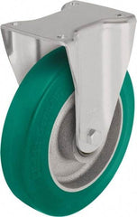 Blickle - 6-1/2" Diam x 1-31/32" Wide x 7-61/64" OAH Top Plate Mount Rigid Caster - Polyurethane-Elastomer Blickle Softhane, 1,320 Lb Capacity, Ball Bearing, 5-1/2 x 4-3/8" Plate - Americas Industrial Supply