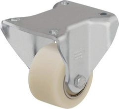 Blickle - 2-1/2" Diam x 1-37/64" Wide x 3-13/16" OAH Top Plate Mount Rigid Caster - Impact-Resistant Cast Nylon, 1,430 Lb Capacity, Ball Bearing, 3-15/16 x 3-3/8" Plate - Americas Industrial Supply