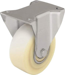 Blickle - 5" Diam x 2-5/32" Wide x 6-11/16" OAH Top Plate Mount Rigid Caster - Impact-Resistant Cast Nylon, 1,980 Lb Capacity, Ball Bearing, 5-1/2 x 4-3/8" Plate - Americas Industrial Supply