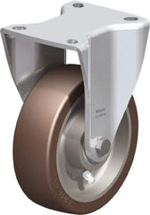 Blickle - 5" Diam x 1-37/64" Wide x 7-1/2" OAH Top Plate Mount Rigid Caster - Polyurethane-Elastomer Blickle Softhane, 1,100 Lb Capacity, Ball Bearing, 5-1/2 x 4-3/8" Plate - Americas Industrial Supply