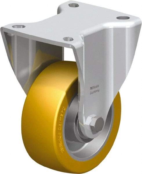 Blickle - 4" Diam x 1-37/64" Wide x 7-1/2" OAH Top Plate Mount Rigid Caster - Polyurethane-Elastomer Blickle Softhane, 770 Lb Capacity, Ball Bearing, 3-15/16 x 3-3/8" Plate - Americas Industrial Supply