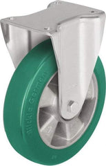 Blickle - 10" Diam x 1-31/32" Wide x 11-39/64" OAH Top Plate Mount Rigid Caster - Polyurethane-Elastomer Blickle Softhane, 1,760 Lb Capacity, Ball Bearing, 5-1/2 x 4-3/8" Plate - Americas Industrial Supply