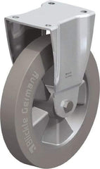 Blickle - 10" Diam x 1-31/32" Wide x 11-39/64" OAH Top Plate Mount Rigid Caster - Solid Rubber, 1,430 Lb Capacity, Ball Bearing, 5-1/2 x 4-3/8" Plate - Americas Industrial Supply