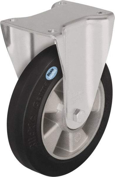 Blickle - 5" Diam x 1-31/32" Wide x 6-11/16" OAH Top Plate Mount Rigid Caster - Solid Rubber, 594 Lb Capacity, Ball Bearing, 5-1/2 x 4-3/8" Plate - Americas Industrial Supply
