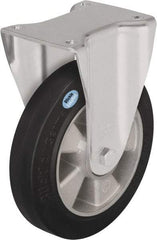 Blickle - 8" Diam x 1-31/32" Wide x 9-41/64" OAH Top Plate Mount Rigid Caster - Solid Rubber, 1,100 Lb Capacity, Ball Bearing, 5-1/2 x 4-3/8" Plate - Americas Industrial Supply