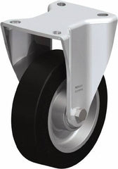Blickle - 5" Diam x 1-37/64" Wide x 6-1/2" OAH Top Plate Mount Rigid Caster - Solid Rubber, 550 Lb Capacity, Ball Bearing, 3-15/16 x 3-3/8" Plate - Americas Industrial Supply
