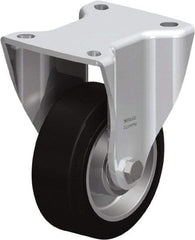 Blickle - 4" Diam x 1-37/64" Wide x 5-1/2" OAH Top Plate Mount Rigid Caster - Solid Rubber, 440 Lb Capacity, Ball Bearing, 3-15/16 x 3-3/8" Plate - Americas Industrial Supply