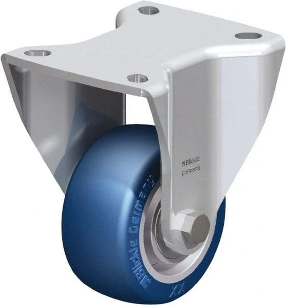 Blickle - 3" Diam x 1-37/64" Wide x 4-23/32" OAH Top Plate Mount Rigid Caster - Polyurethane-Elastomer Blickle Besthane, 506 Lb Capacity, Ball Bearing, 3-15/16 x 3-3/8" Plate - Americas Industrial Supply