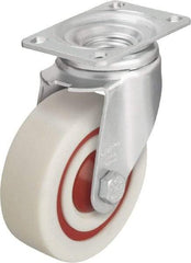 Blickle - 5" Diam x 1-3/8" Wide x 6-1/8" OAH Top Plate Mount Swivel Caster - Impact-Resistant Nylon, 400 Lb Capacity, Ball Bearing, 3-5/8 x 2-1/2" Plate - Americas Industrial Supply