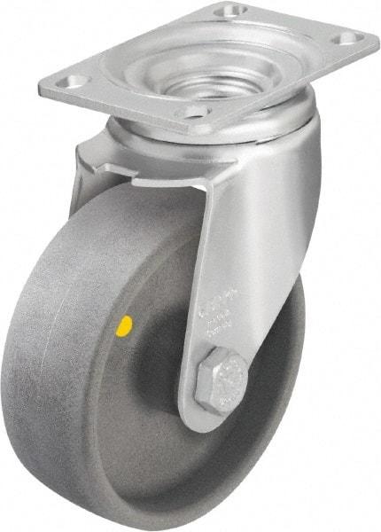 Blickle - 5" Diam x 1-9/16" Wide x 6-1/8" OAH Top Plate Mount Swivel Caster - Impact-Resistant Nylon, 400 Lb Capacity, Ball Bearing, 3-5/8 x 2-1/2" Plate - Americas Industrial Supply