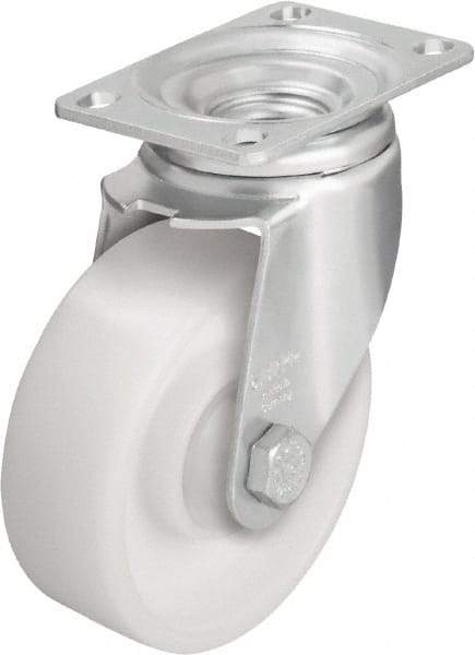 Blickle - 5" Diam x 1-9/16" Wide x 6-1/8" OAH Top Plate Mount Swivel Caster - Impact-Resistant Nylon, 400 Lb Capacity, Ball Bearing, 3-5/8 x 2-1/2" Plate - Americas Industrial Supply