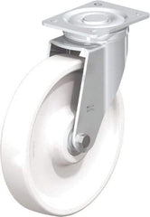 Blickle - 10" Diam x 1-31/32" Wide x 11-39/64" OAH Top Plate Mount Swivel Caster - Impact-Resistant Nylon, 1,980 Lb Capacity, Ball Bearing, 5-1/2 x 4-3/8" Plate - Americas Industrial Supply