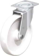 Blickle - 10" Diam x 1-31/32" Wide x 11-39/64" OAH Top Plate Mount Swivel Caster - Impact-Resistant Nylon, 1,980 Lb Capacity, Plain Bore Bearing, 5-1/2 x 4-3/8" Plate - Americas Industrial Supply